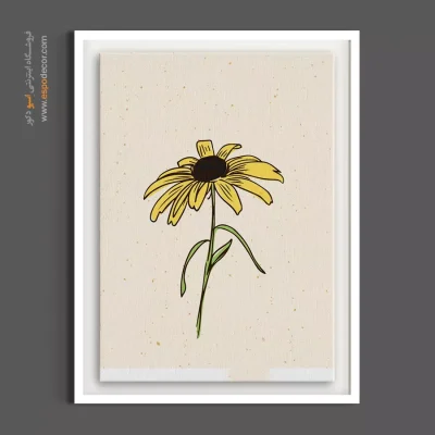 تابلو گل زرد تکی - سوسن چشم‌سیاه – تابلو گل - اسپو دکور