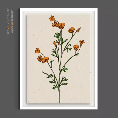 تابلو گل نارنجی - خشخاش نارنجی – تابلو گل - اسپو دکور