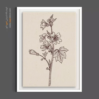 دکوراسیون اسکاندیناوی - سه گل خطی – تابلو گل - اسپو دکور