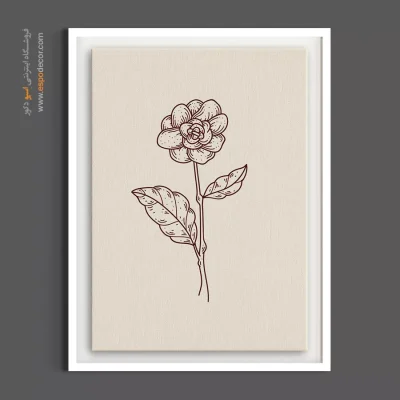 تابلو دکوراسیون کرم و قهوه‌ای - آلاله صحرایی – تابلو گل - اسپو دکور