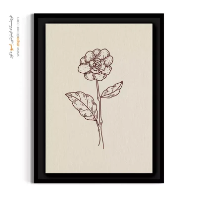تابلو دکوراسیون کرم و قهوه‌ای - آلاله صحرایی – تابلو گل - اسپو دکور