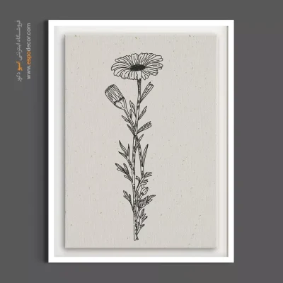 تابلو نقاشی خطی - ختمی – تابلو گل - اسپو دکور