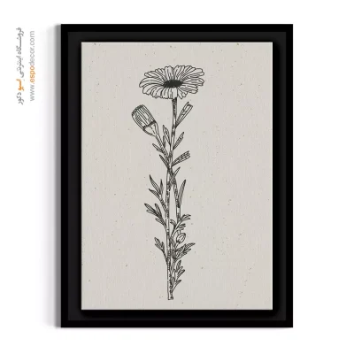 تابلو نقاشی خطی - ختمی – تابلو گل - اسپو دکور