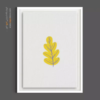 تابلو برگ پاییزی - شبدر زرد وحشی – تابلو گل - اسپو دکور