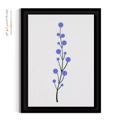 تابلو مینیمال اتاق خواب - گل توپی بنفش – تابلو گل - اسپو دکور