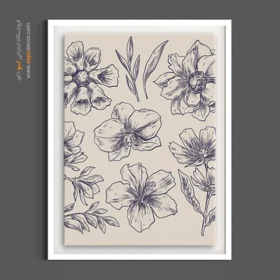 تابلو وینتج - گل مشعل آتشین – تابلو گل - اسپو دکور