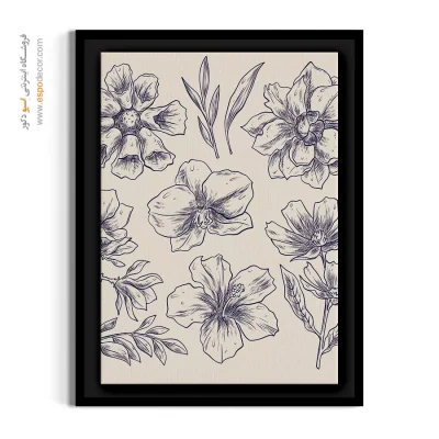 تابلو وینتج - گل مشعل آتشین – تابلو گل - اسپو دکور