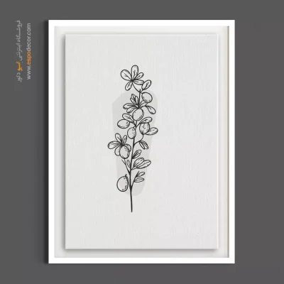 خرید تابلو بوم - شقایق صحرایی خطی – تابلو گل - اسپو دکور