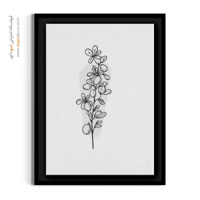 خرید تابلو بوم - شقایق صحرایی خطی – تابلو گل - اسپو دکور
