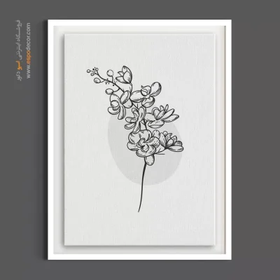 تابلو نقاشی گل ارکیده - شاخه گل ارکیده – تابلو گل - اسپو دکور