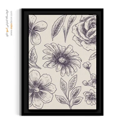نقاشی خطی گلها - طرحواره گلها – تابلو گل - اسپو دکور