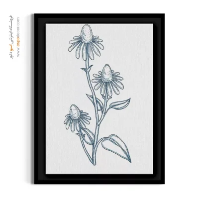 تابلو دارویی - سرخارگل خطی سهتایی – تابلو گل - اسپو دکور