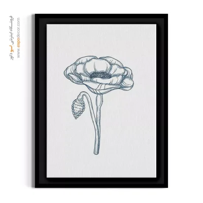 تابلو غنچه - شقایق خطی – تابلو گل - اسپو دکور