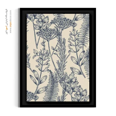 خرید تابلو الگوی گیاهان دارویی - شاخ و برگ‌ها – تابلو گل - اسپو دکور