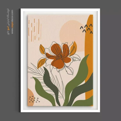 خرید تابلو شکوفه انتزاعی - شکوفه انتزاعی پاییزی – تابلو گل - اسپو دکور