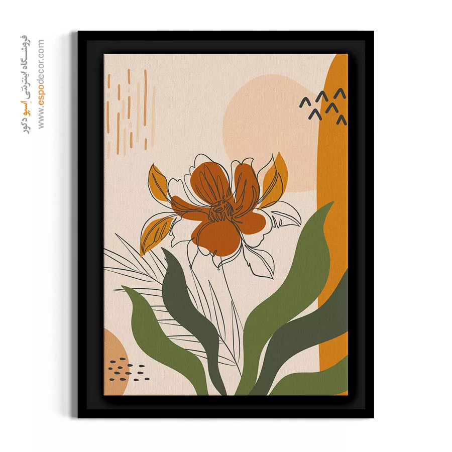 خرید تابلو شکوفه انتزاعی - شکوفه انتزاعی پاییزی – تابلو گل - اسپو دکور