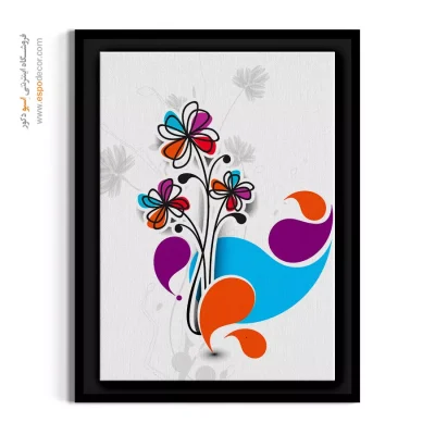 تابلو فانتزی - شکوفه‌های رنگارنگ – تابلو گل - اسپو دکور