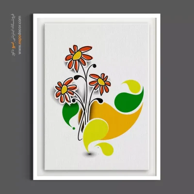 خرید تابلو گل انتزاعی - گل‌های انتزاعی پاییزی – تابلو گل - اسپو دکور