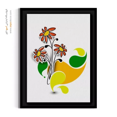 خرید تابلو گل انتزاعی - گل‌های انتزاعی پاییزی – تابلو گل - اسپو دکور