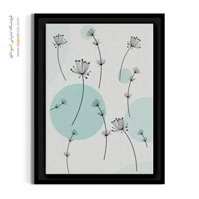 تابلو اتاق نوجوان - ظریف و موج‌دار – تابلو گل - اسپو دکور