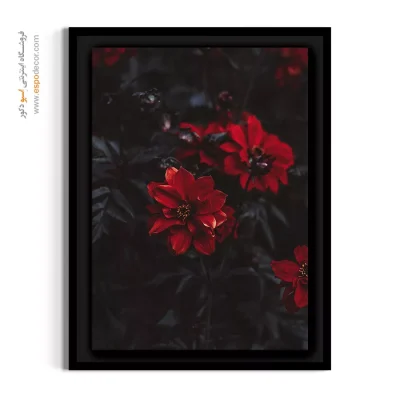 تابلو رستوران لوکس - کوکب قرمز – تابلو گل - اسپو دکور