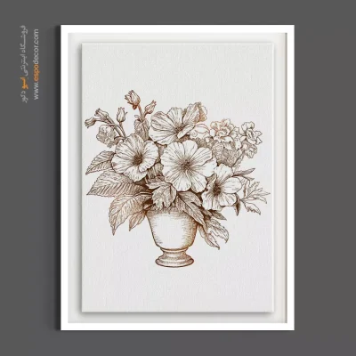 تابلو اتاق‌ مطالعه - کوکنار – تابلو گل - اسپو دکور