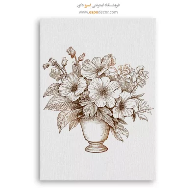 تابلو اتاق‌ مطالعه - کوکنار – تابلو گل - اسپو دکور