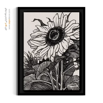 تابلو کافه با سبک بوهو - گل آفتابگردان – تابلو گل - اسپو دکور