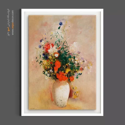 تابلو دکوراسیون بوهو - گلدان گل‌ها اثر اودیلون ردون – تابلو گل - اسپو دکور
