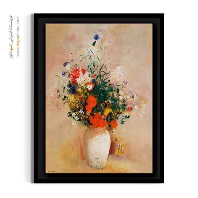 تابلو دکوراسیون بوهو - گلدان گل‌ها اثر اودیلون ردون – تابلو گل - اسپو دکور