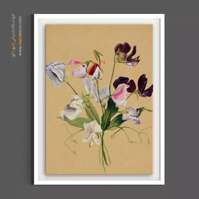 خرید نقاشی وینتیج - گل نخودی – تابلو گل - اسپو دکور