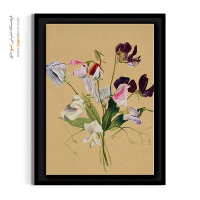 خرید نقاشی وینتیج - گل نخودی – تابلو گل - اسپو دکور