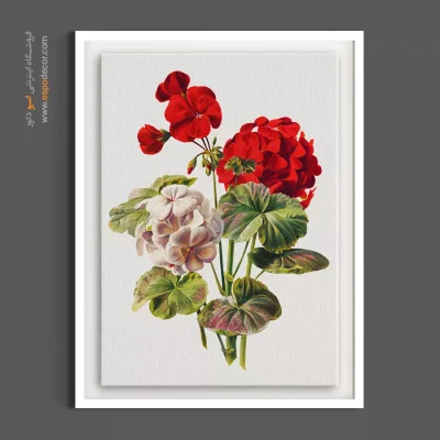 تابلو برای رستوران سنتی - شمعدانی‌ها  – تابلو گل - اسپو دکور