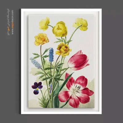 تابلو شاد - دسته گل بهاری – تابلو گل - اسپو دکور