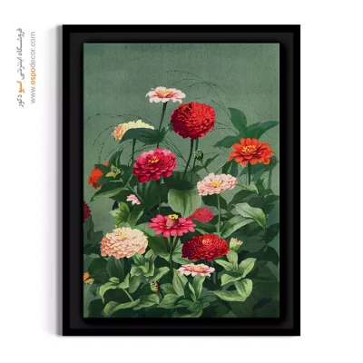 تابلو تم تابستانی - باغچه گلهای آهار رنگارنگ – تابلو گل - اسپو دکور