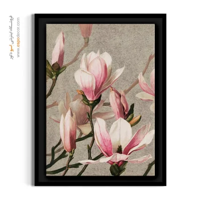 خرید تابلو برای بالای تخت - شکوفههای مگنولیا صورتی – تابلو گل - اسپو دکور