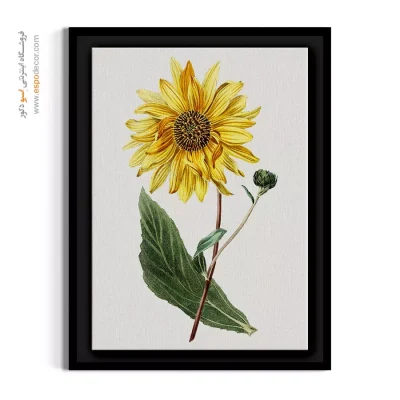 تابلو دکور گرم و پاییزی - آفتابگردان وحشی و غنچه – تابلو گل - اسپو دکور