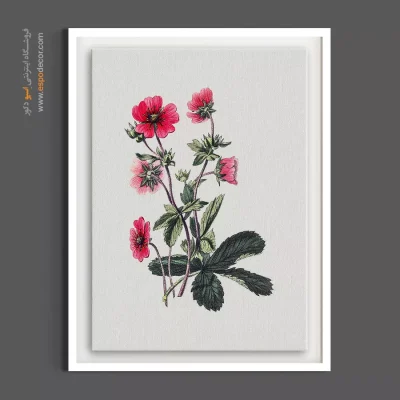 تابلو بالای جاکفشی - پتنتایلا قرمز – تابلو گل - اسپو دکور