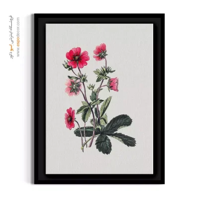 تابلو بالای جاکفشی - پتنتایلا قرمز – تابلو گل - اسپو دکور