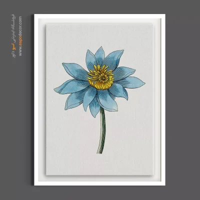 چاپ روی بوم - شقایق آبیِ – تابلو گل - اسپو دکور