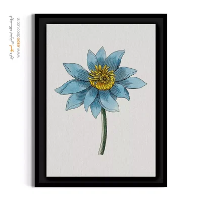 چاپ روی بوم - شقایق آبیِ – تابلو گل - اسپو دکور