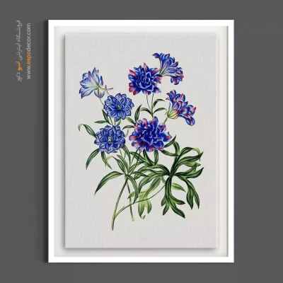 تابلو گل فانتزی - گل آبی – تابلو گل - اسپو دکور
