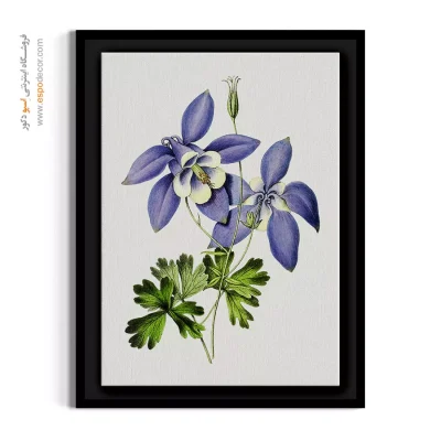 تابلو با تم طبیعت - کلمباین آبی – تابلو گل - اسپو دکور