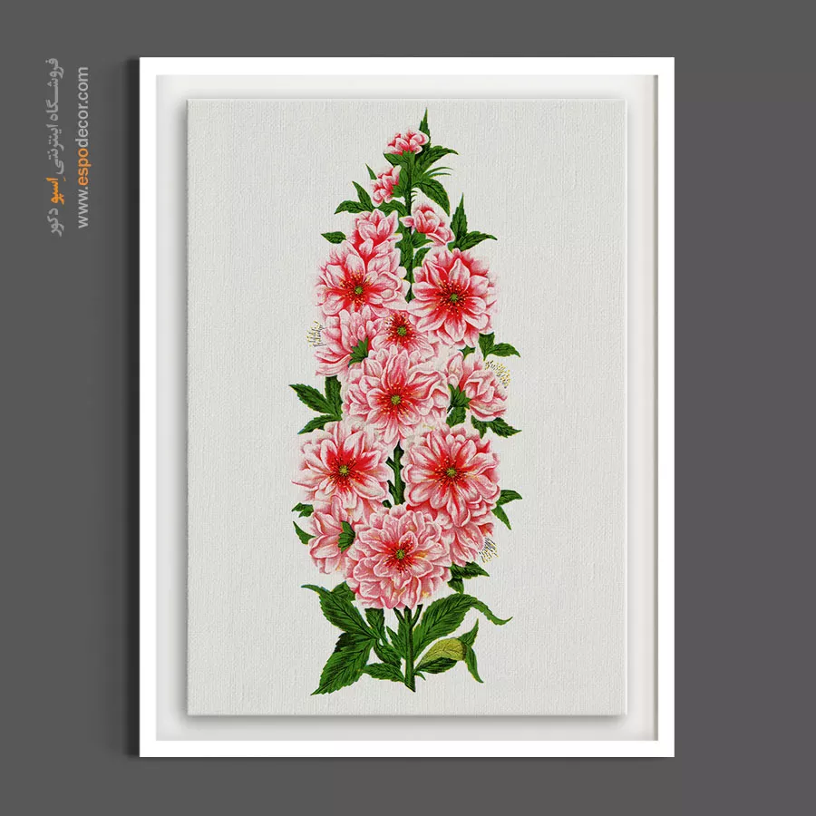 هدیه خاص هنری - گل ختمی – تابلو گل - اسپو دکور