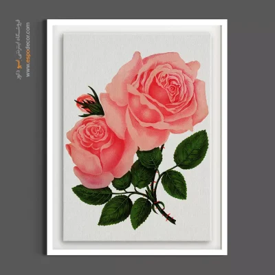 تابلو پذیرایی شیک - رز صورتی فرانسوی – تابلو گل - اسپو دکور