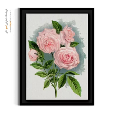 هدیه هنری رمانتیک - گل رز صورتی اثر کلوتیلد – تابلو گل - اسپو دکور