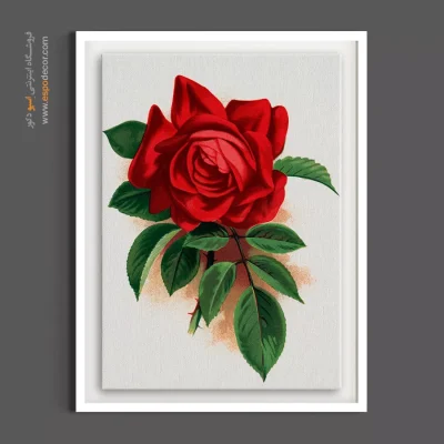 هدیه ولنتاین هنری - گل سرخ – تابلو گل - اسپو دکور