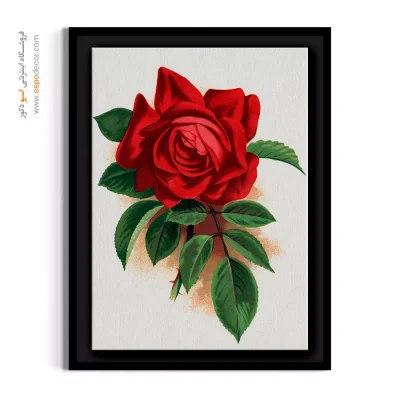 هدیه ولنتاین هنری - گل سرخ – تابلو گل - اسپو دکور