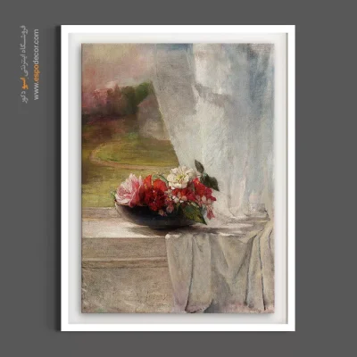 دکوراسیون دیواری لوکس - گل‌ها پشت پنجره اثر لا فارگ – تابلو گل - اسپو دکور