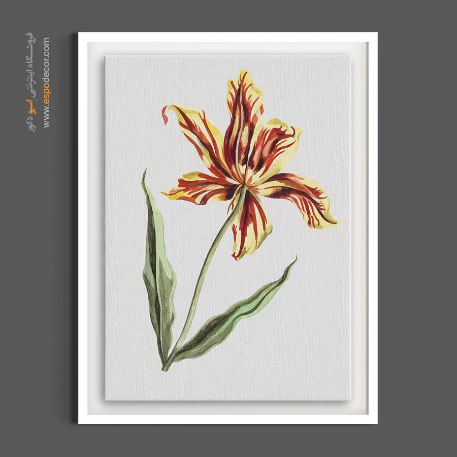 هدیه لوکس هنری - لاله شعلهور – تابلو گل - اسپو دکور